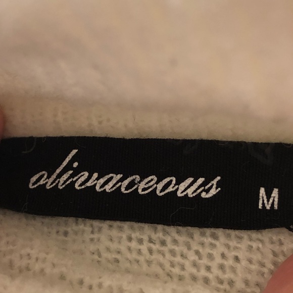 Olivaceous Ivory Fuzzy Open Back Sweater - Picture 7 of 8